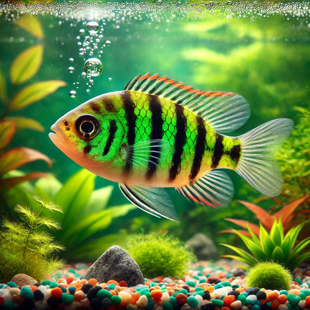 Barbus tetrazona vert Zöld szumátra