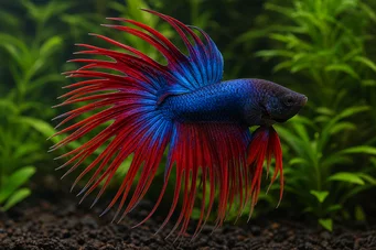 Betta splendens crowntail Koronásfaros harcos