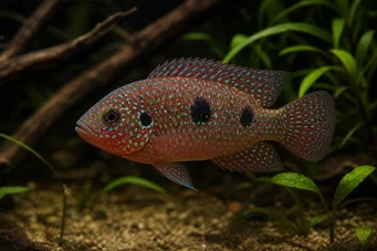 Hemichromis bimaculatus (Cichlid ékszer)