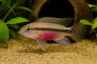 Pelvicachromis pulcher (Lila cichlid)