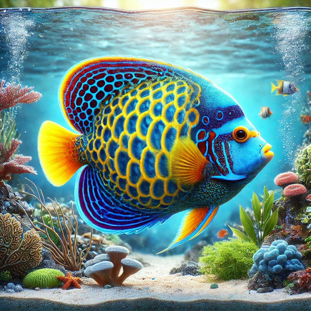 Pomacanthus semicirculat... Félkörök