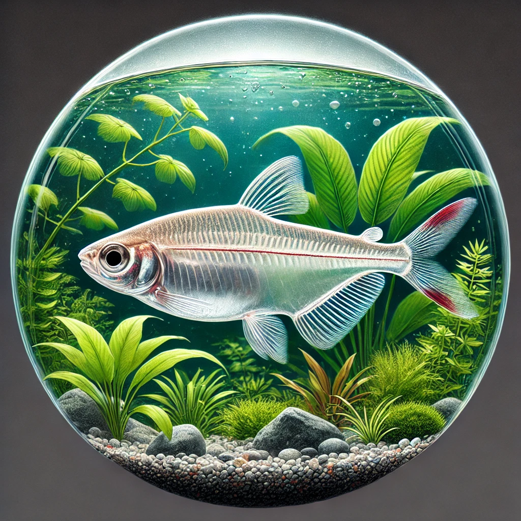 Prionobrama filigera Piros farkú üveg karak...