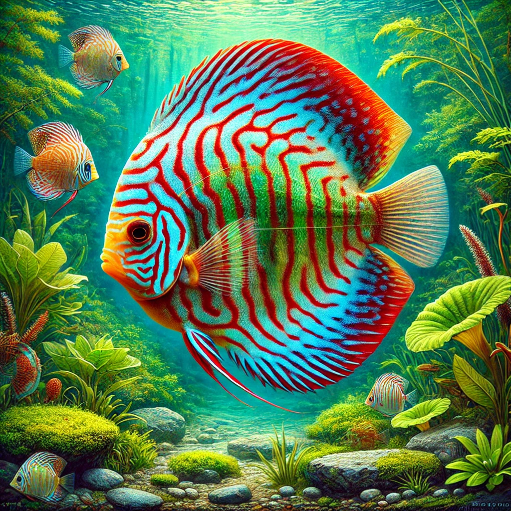 Symphysodon aequifasciatus haraldi (Kék diszkusz)